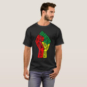 Inspiring Black Leaders Power Fist Hand Black Hist T-shirt (Voorkant volledig)