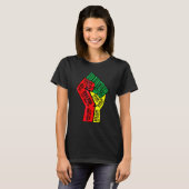 Inspiring Black Leaders Power Fist Hand Black Hist T-shirt (Voorkant volledig)