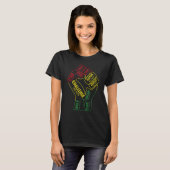 Inspiring Black Leaders Power Fist Hand Black Hist T-shirt (Voorkant volledig)