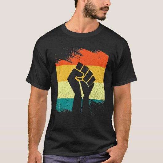 Inspiring Black Leaders Power Fist Hand Black Hist T-shirt (Voorkant)