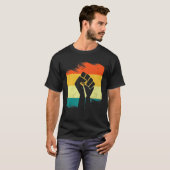 Inspiring Black Leaders Power Fist Hand Black Hist T-shirt (Voorkant volledig)