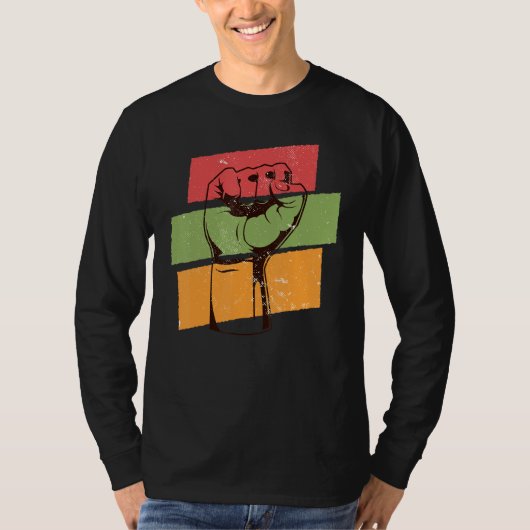 Inspiring Black Leaders Power Fist Hand Black Hist T-shirt (Voorkant)