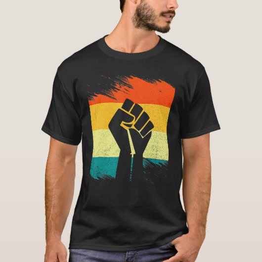 Inspiring Black Leaders Power Fist Hand Black Hist T-shirt (Voorkant)