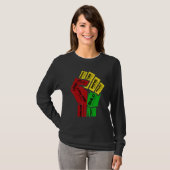 Inspiring Black Leaders Power Fist Hand Black Hist T-shirt (Voorkant volledig)
