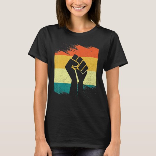Inspiring Black Leaders Power Fist Hand Black Hist T-shirt (Voorkant)