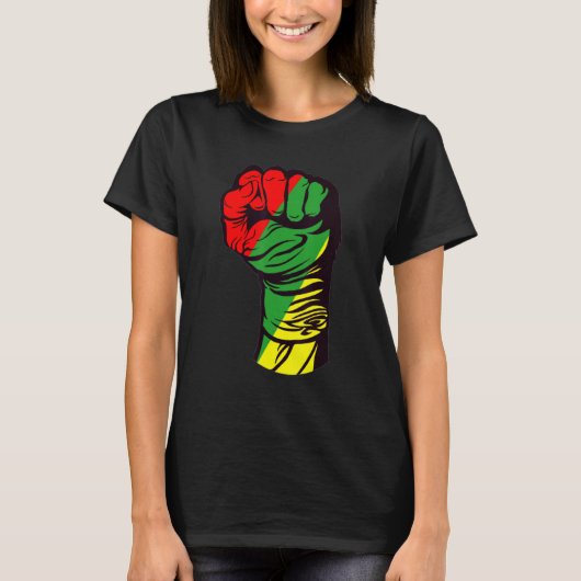 Inspiring Black Leaders Power Fist Hand Black Hist T-shirt (Voorkant)
