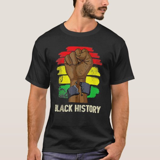 Inspiring Black Leaders Power Fist Hand Black Hist T-shirt (Voorkant)