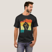 Inspiring Black Leaders Power Fist Hand Black Hist T-shirt (Voorkant volledig)