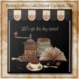 Inspiring Black Retro Coffee Grinder Kitchen Décor Tegeltje