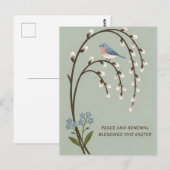 Inspiring Easter Peace Renewal Bluebird Willow Briefkaart (Voorkant / Achterkant)