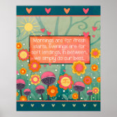 Inspiring Floral Fresh Starts Quote Poster (Voorkant)