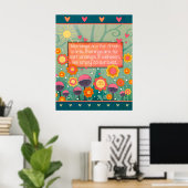 Inspiring Floral Fresh Starts Quote Poster (Thuiskantoor)