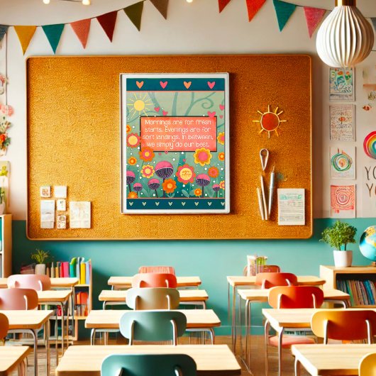 Inspiring Floral Fresh Starts Quote Poster