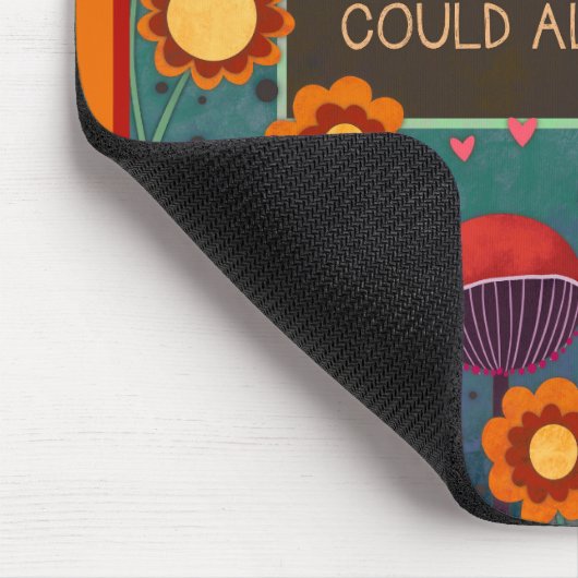 Inspiring Floral Go Right Positivity Quote Muismat (Hoek)