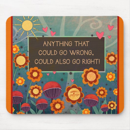 Inspiring Floral Go Right Positivity Quote  Muismat (Voorkant)