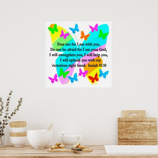 INSPIRING ISAIAH 41:10 BIBLIOTHEEK ZEER ONTWERP POSTER (Keuken)