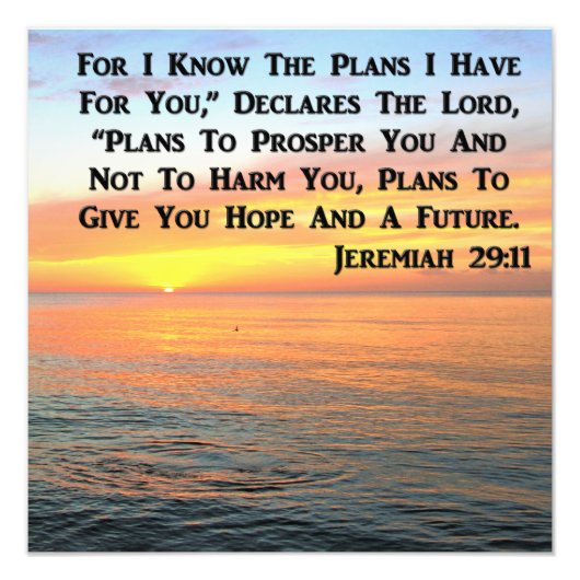 INSPIRING JEREMIAH 29:11 SUNRISE FOTO AFDRUK (Voorkant)