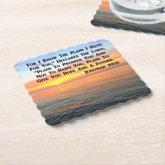 INSPIRING JEREMIAH 29:11 SUNRISE KARTONNEN ONDERZETTERS (Gebogen)