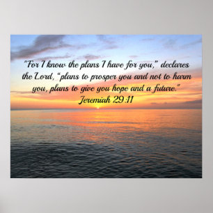 INSPIRING JEREMIAH 29:11 SUNRISE "PLANNEN VOOR HOO POSTER