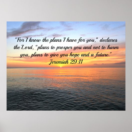 INSPIRING JEREMIAH 29:11 SUNRISE "PLANNEN VOOR HOO POSTER (Voorkant)