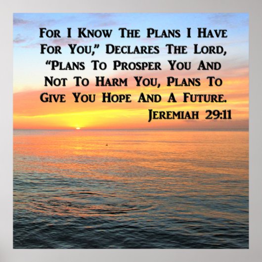 INSPIRING JEREMIAH 29:11 SUNRISE POSTER (Voorkant)