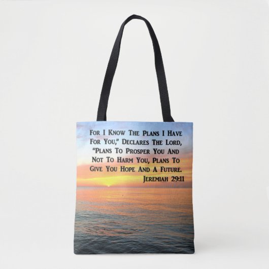 INSPIRING JEREMIAH 29:11 SUNRISE TOTE BAG (Voorkant)