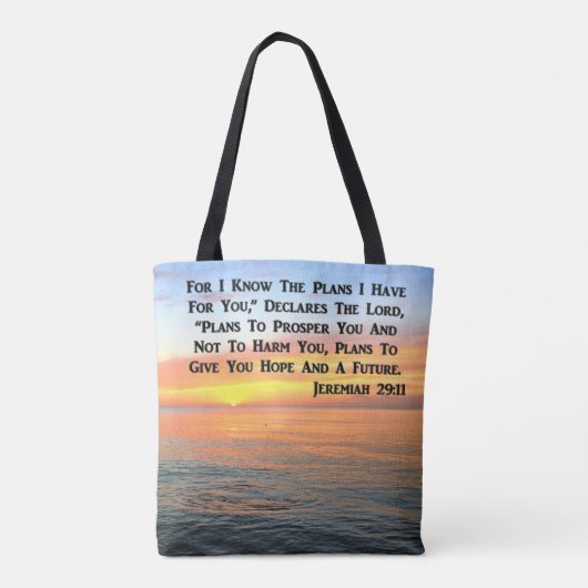 INSPIRING JEREMIAH 29:11 SUNRISE TOTE BAG (Achterkant)