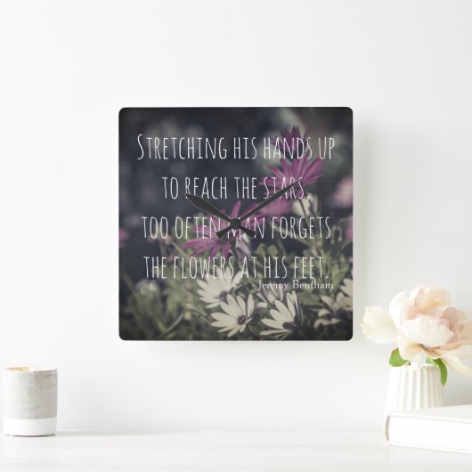 Inspiring Jeremy Bentham Quote Vierkante Klok (Huis)