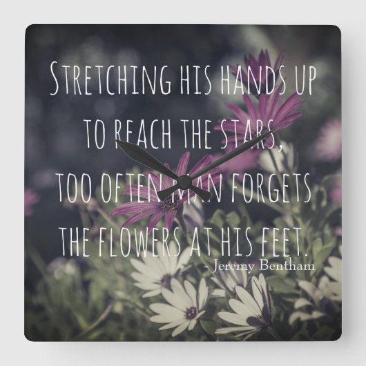Inspiring Jeremy Bentham Quote Vierkante Klok (Voorkant)