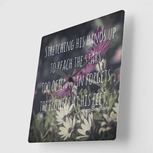 Inspiring Jeremy Bentham Quote Vierkante Klok (Hoek)