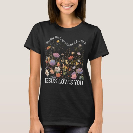Inspiring Jesus Loves You,  Natuur Design T-shirt (Voorkant)