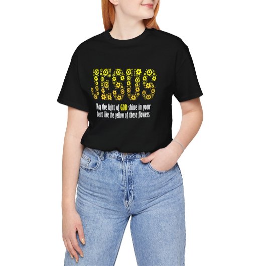 Inspiring Jesus with yellow flowers: Let God's lig T-shirt
