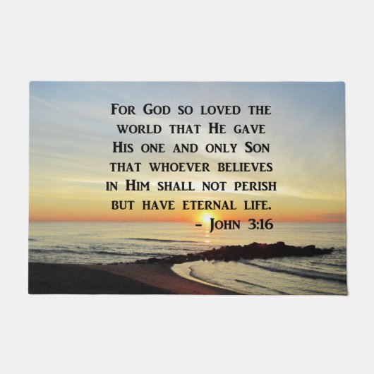 INSPIRING JOHN 3:16 SUNRISE FOTO DESIGN DEURMAT (Voorkant)
