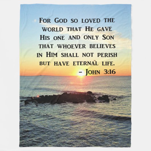 INSPIRING JOHN 3:16 SUNRISE FOTO DESIGN FLEECE DEKEN (Voorkant)
