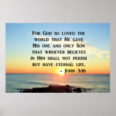 INSPIRING JOHN 3:16 SUNRISE FOTO DESIGN POSTER (Voorkant)