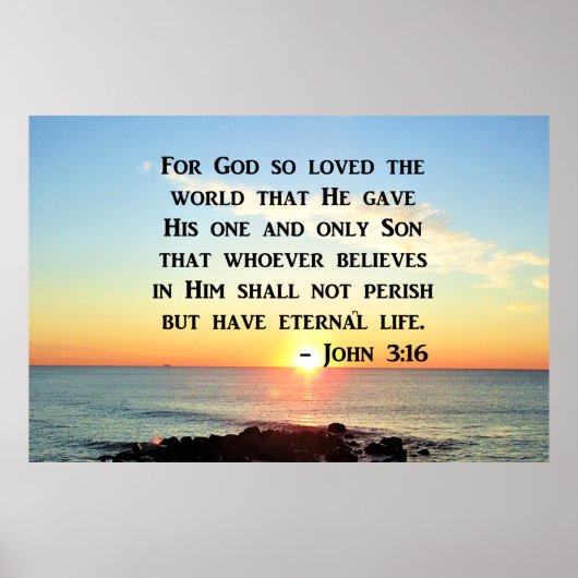 INSPIRING JOHN 3:16 SUNRISE FOTO DESIGN POSTER (Voorkant)
