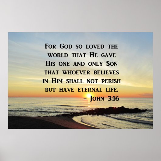 INSPIRING JOHN 3:16 SUNRISE FOTO DESIGN POSTER (Voorkant)