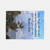 INSPIRING MATTHEW 11:28 SCRIPTURE ONTWERP FLEECE DEKEN (Voorkant (Horizontaal))