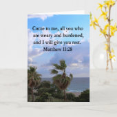 INSPIRING MATTHEW 11:28 SCRIPTURE ONTWERP KAART (Gele Bloem)