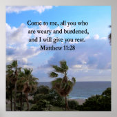 INSPIRING MATTHEW 11:28 SCRIPTURE ONTWERP POSTER (Voorkant)