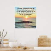 INSPIRING MATTHEW 11:28 SUNRISE FOTO-ONTWERP POSTER (Keuken)