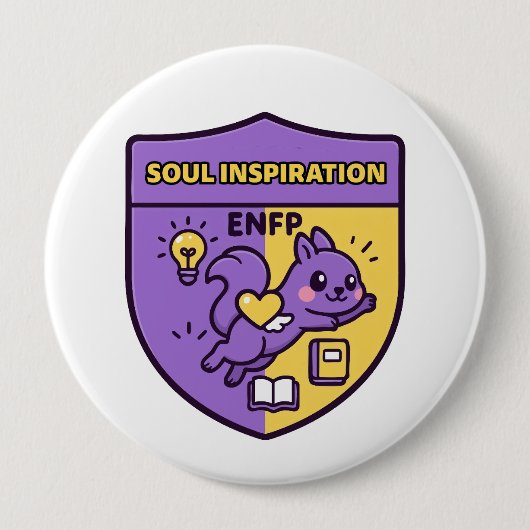 Inspiring Squirrel – Soul Inspiration Ronde Button 4,0 Cm (Voorkant)