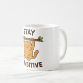  Inspiring "Stay pawsitive" Quote Print Koffiemok (Voorkant rechts)