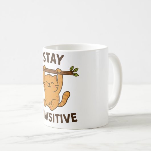  Inspiring "Stay pawsitive" Quote Print Koffiemok (Voorkant rechts)