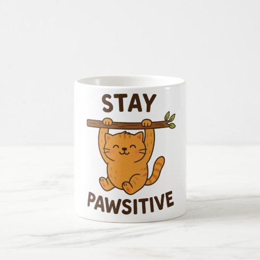  Inspiring "Stay pawsitive" Quote Print Koffiemok (Center)