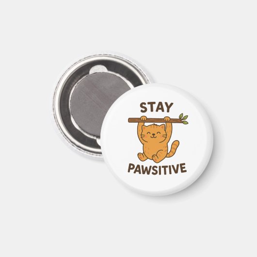  Inspiring "Stay pawsitive" Quote Print Magneet (Voorkant / Achterkant)