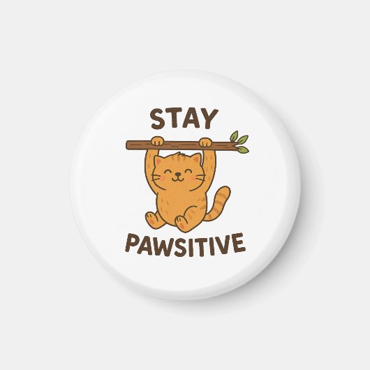  Inspiring "Stay pawsitive" Quote Print Magneet (Voorkant)