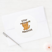  Inspiring "Stay pawsitive" Quote Print Ronde Sticker (Envelop)
