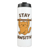  Inspiring "Stay pawsitive" Quote Print Thermosbeker (Voorkant)