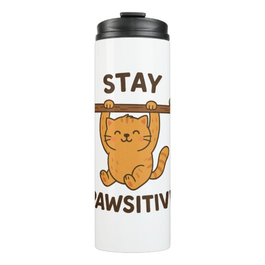 Inspiring "Stay pawsitive" Quote Print Thermosbeker (Voorkant)